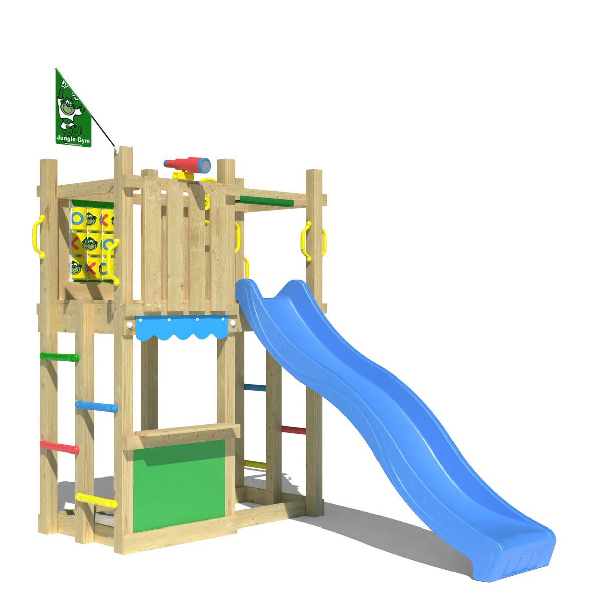 Jungle Gym Spielturm TrailRutsche blau