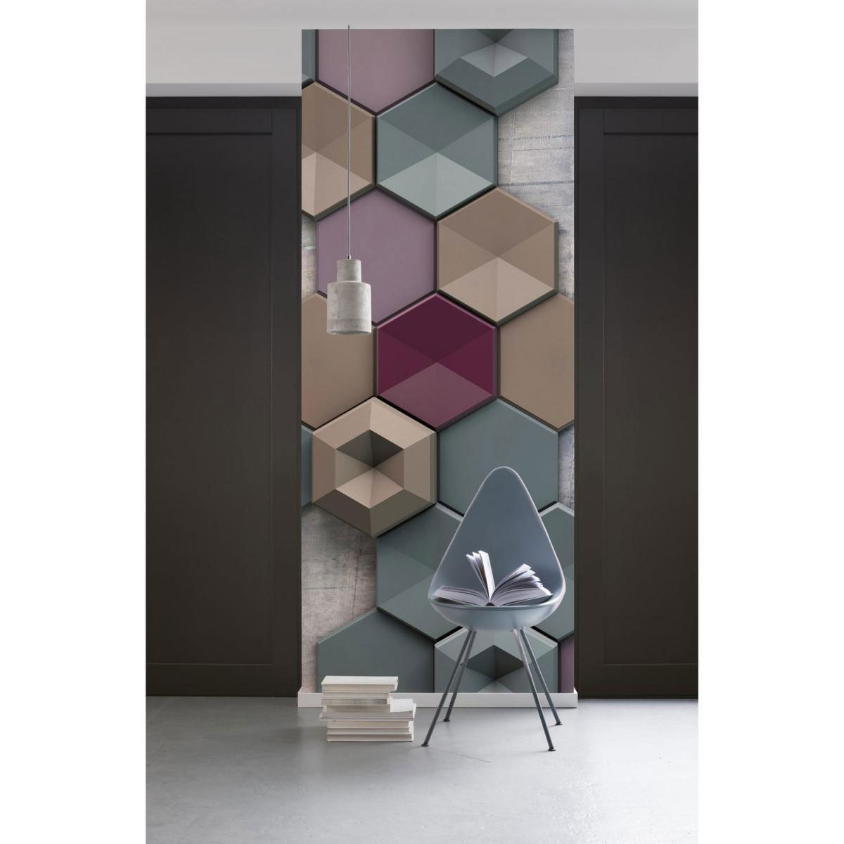 Vlies-Fototapete „Hexagon“, 1-teilig, 100x280 cm