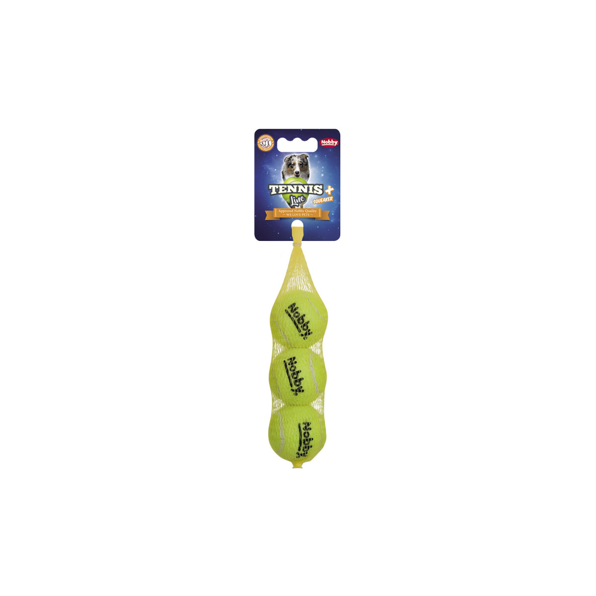 Nobby Tennisball mit Squeaker S 5 cm 3St