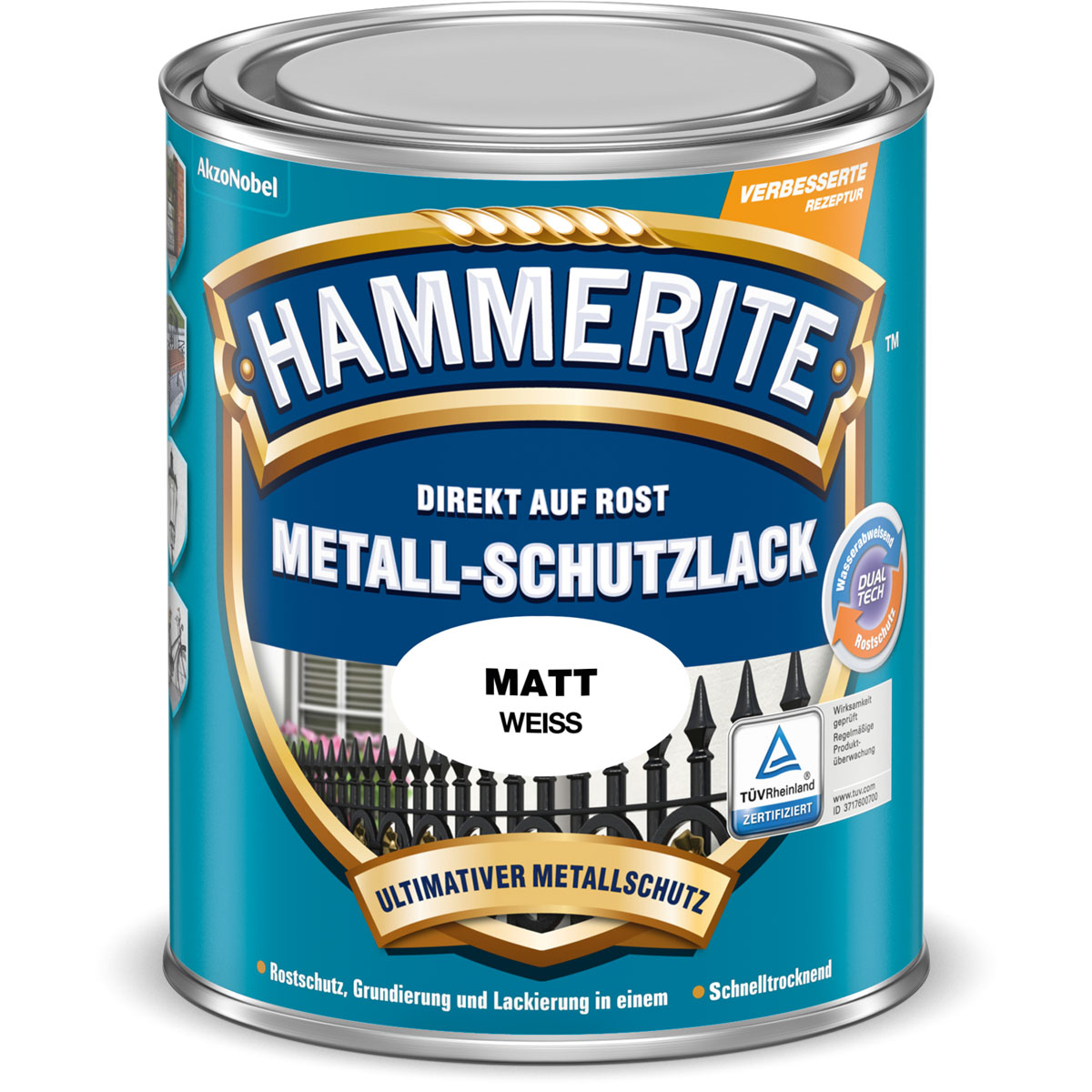 Hammerite Metallschutzlack weiß matt 750 ml