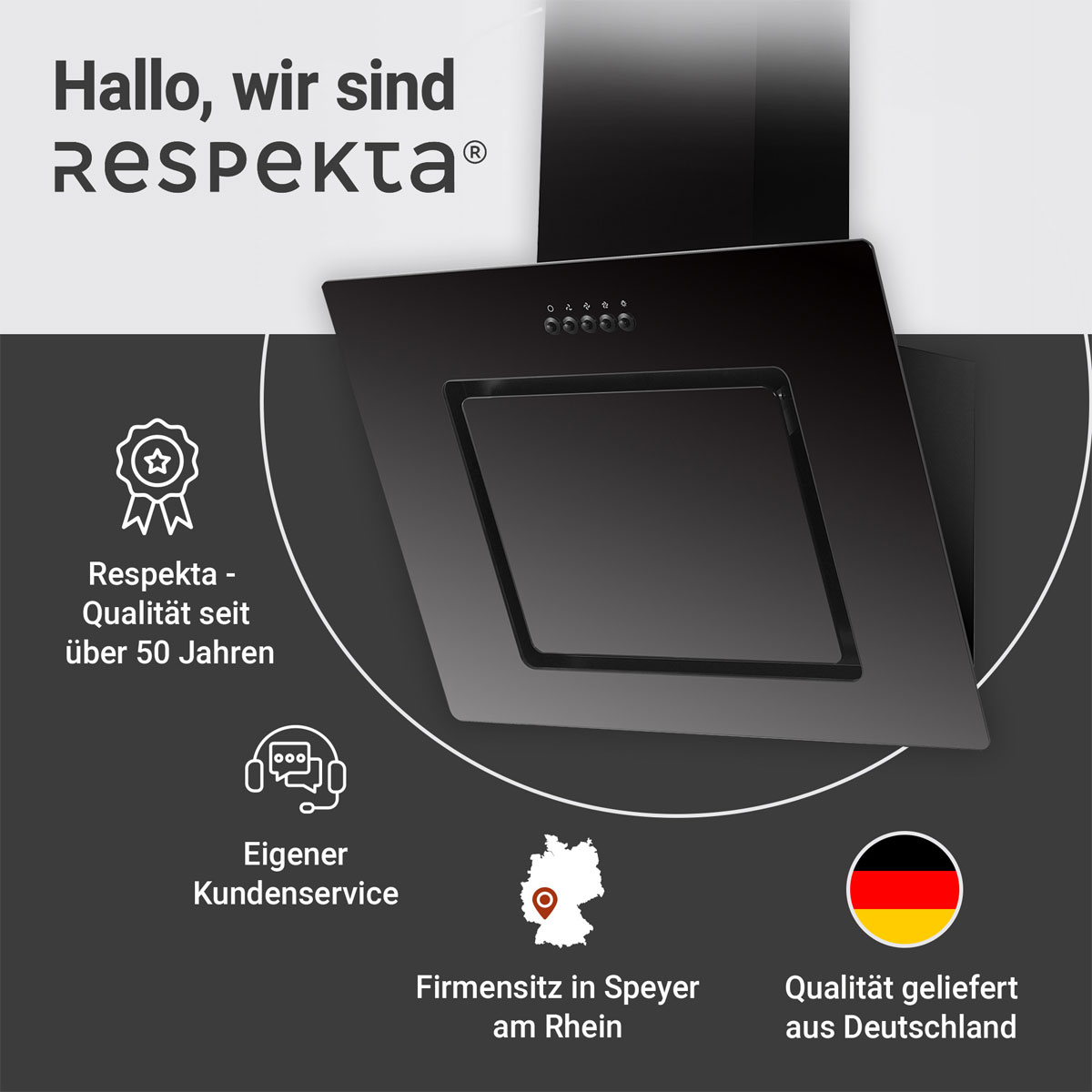 Respekta Dunstabzugshaube FTA 350 S schwarz Bild 6