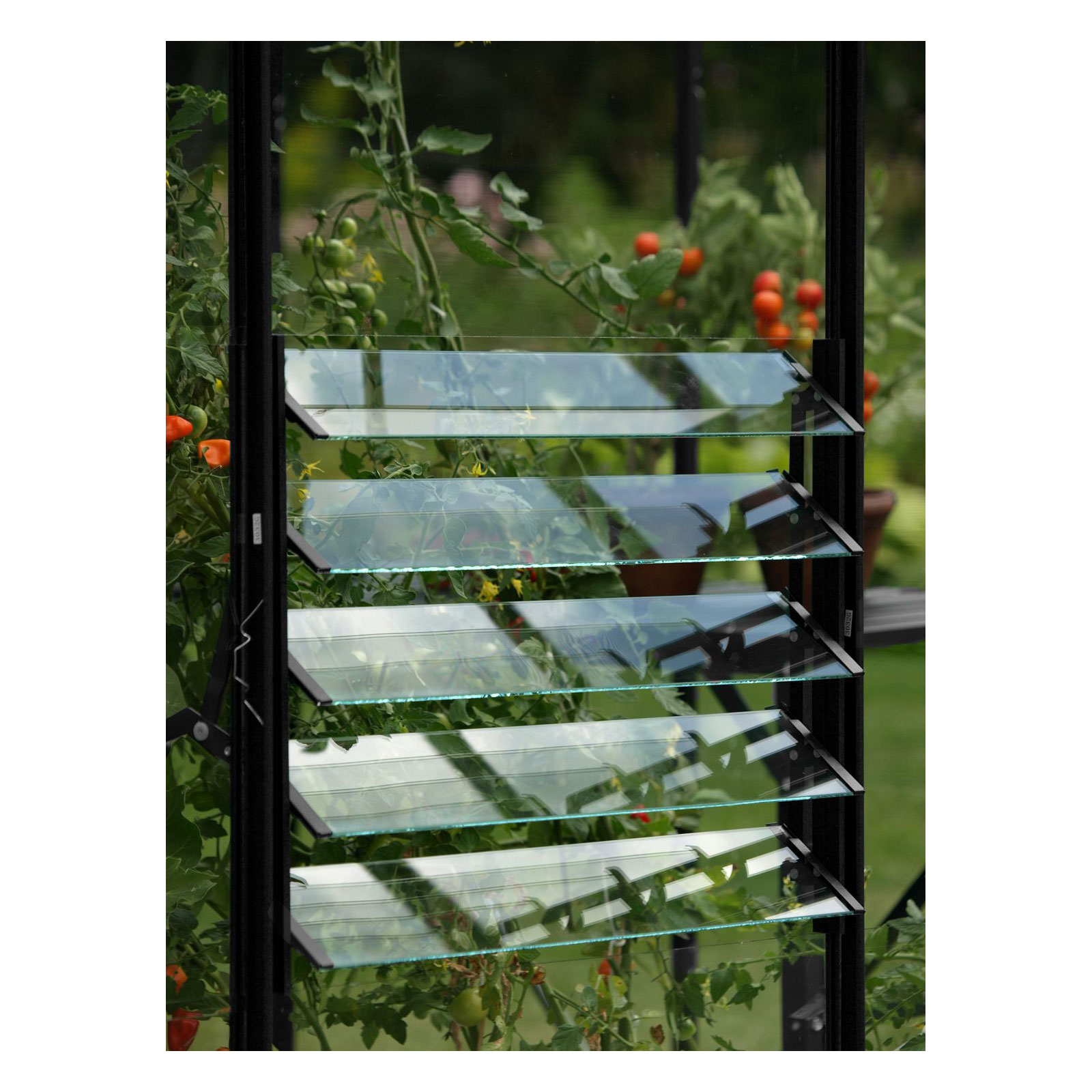 Vitavia Lamellen-Wandfenster schwarz mit ESG