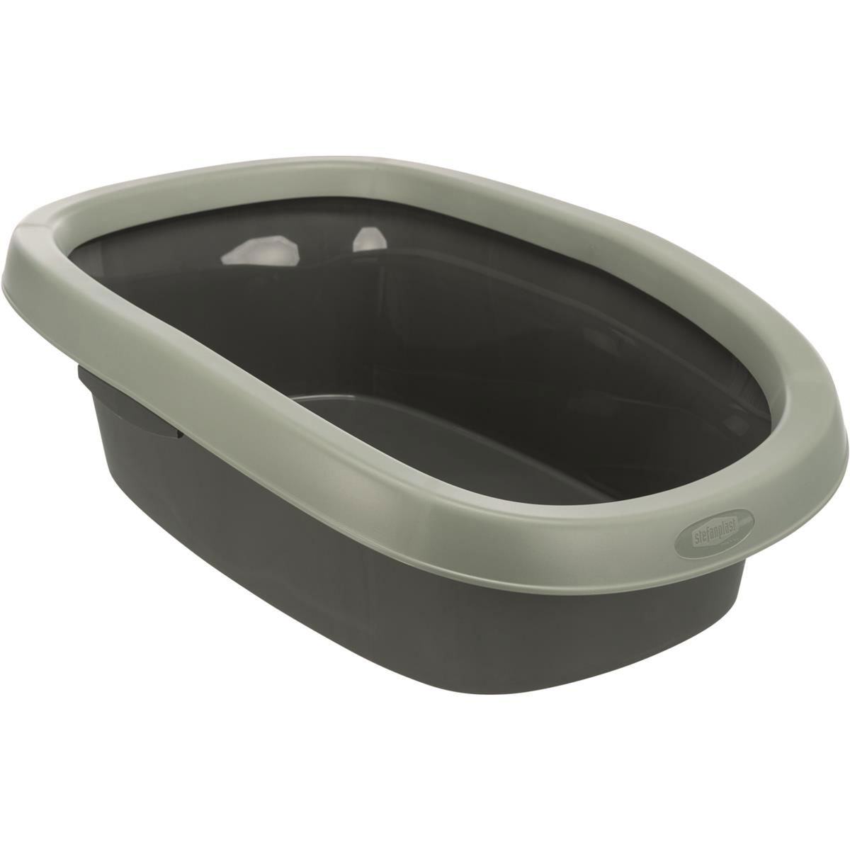 Trixie  Be Eco Katzentoilette Carlo mit Rand 38 x 17 x 58 cm anthrazit/grau-grün