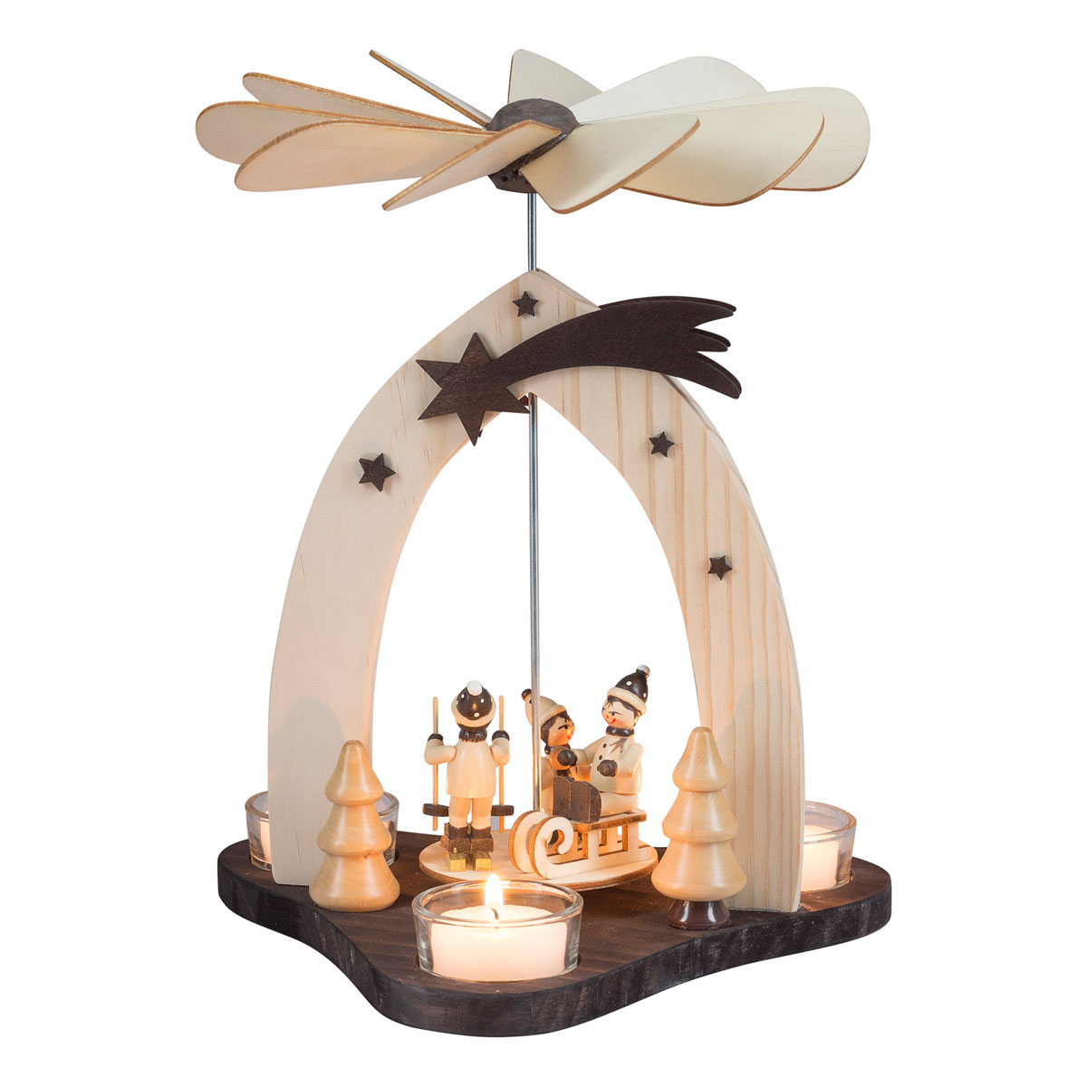 Pyramide Winterkinder für 3 Teelichter