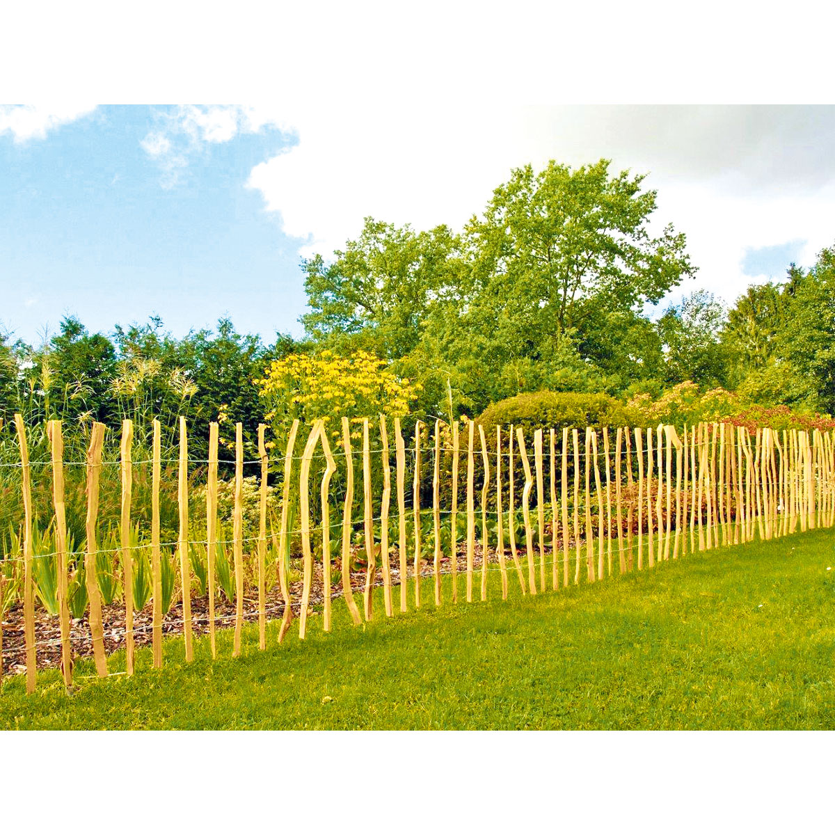 Rollzaun Natur 90 x 500 cm Staketen 90 cm