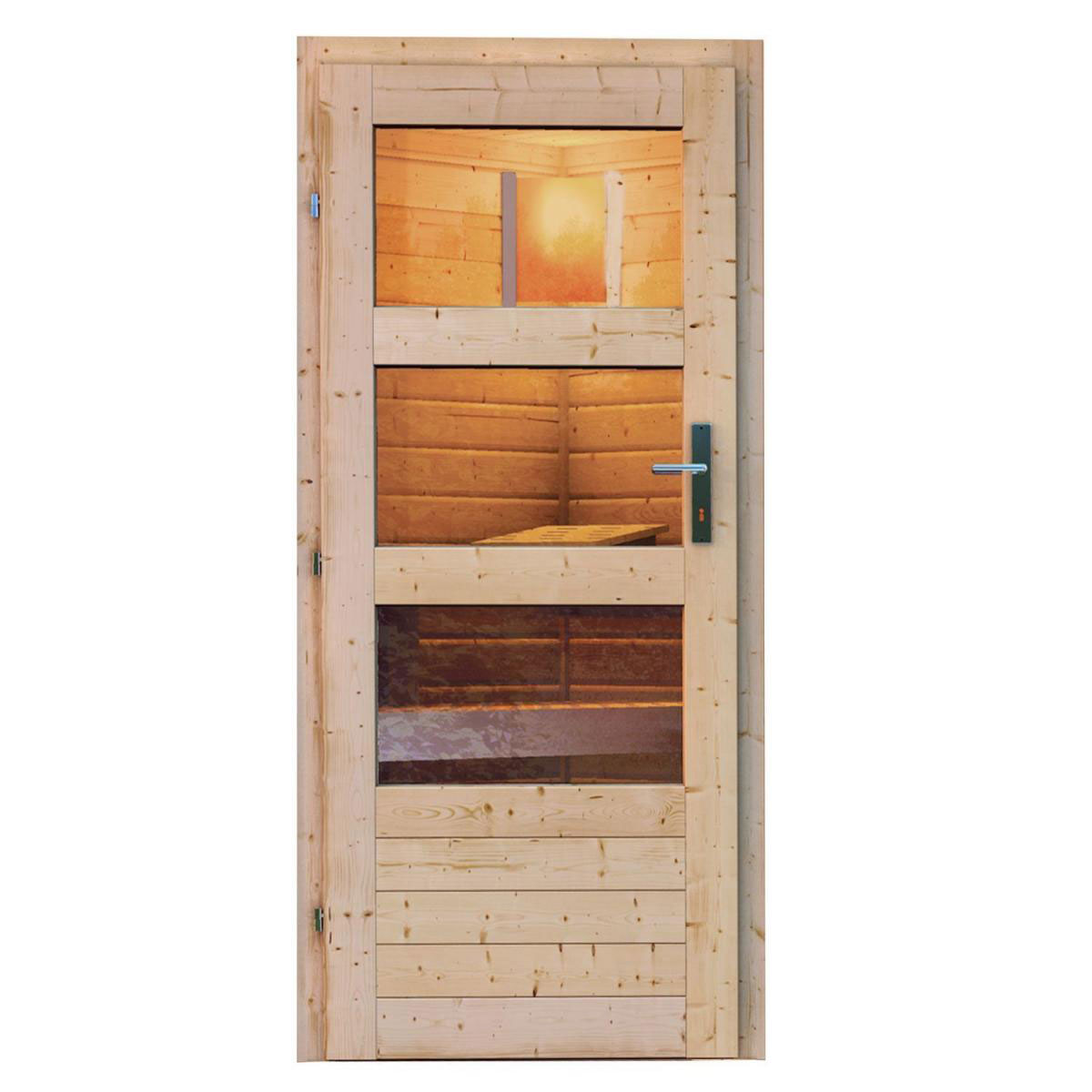 Karibu Saunahaus Norge 38 mm ohne Ofen moderne Tür Bild 3