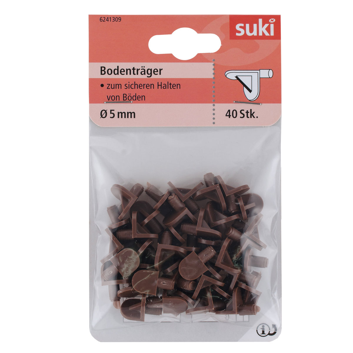 Suki Bodenträger Kunststoff Durchmesser 0,5 x 0,8 cm braun 4 Stück