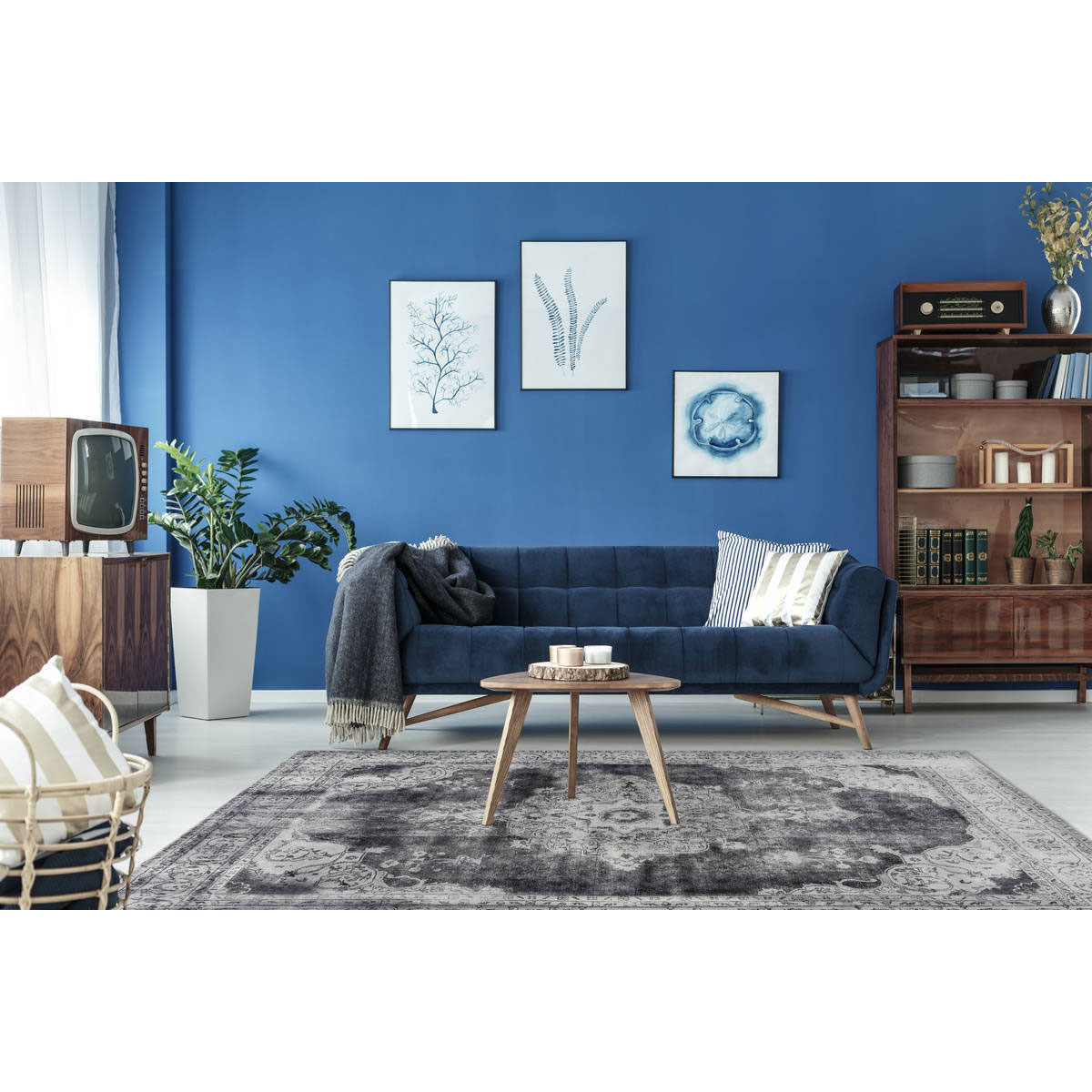 Kurzflorteppich Vintage 8400 Hellgrau Bild 2