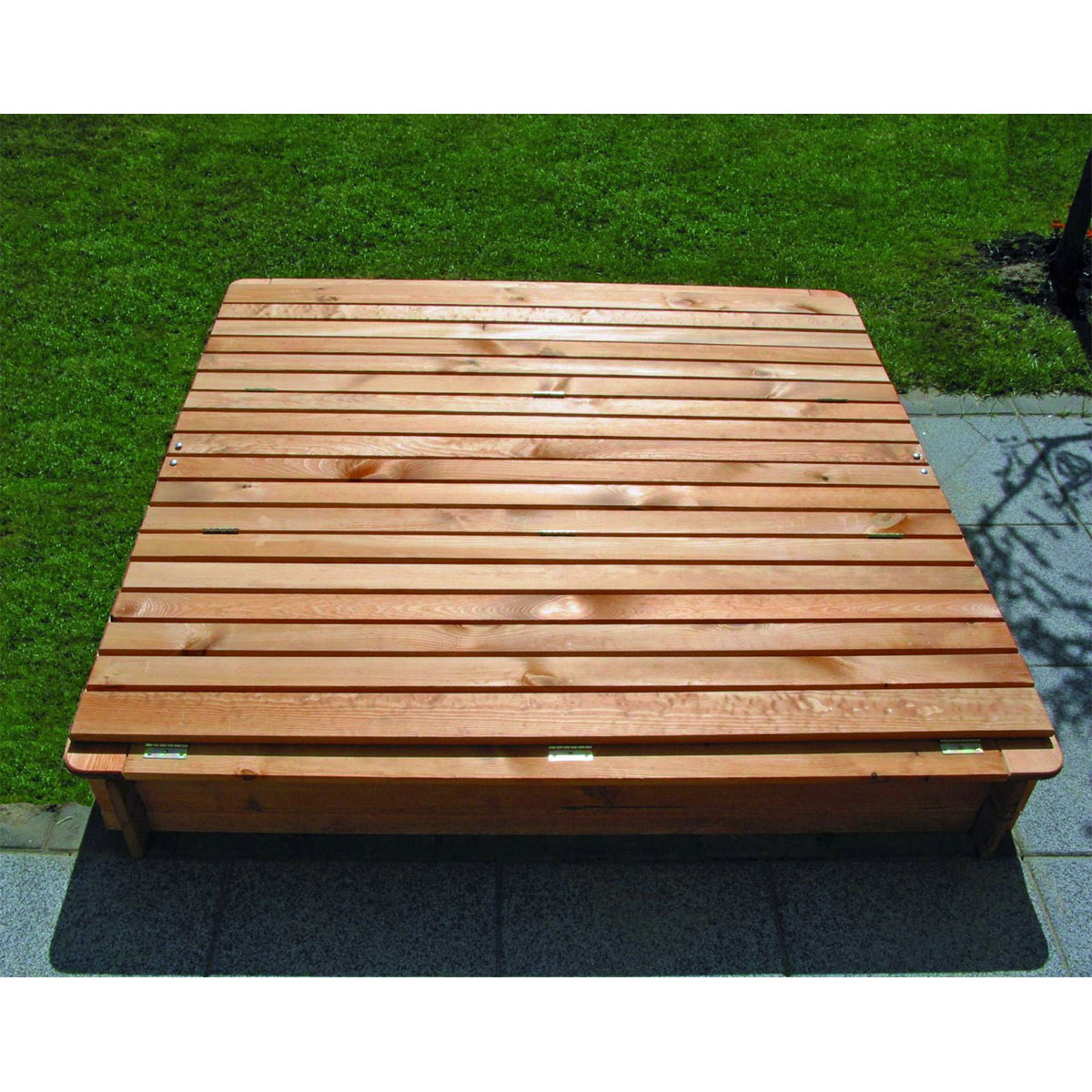 Promadino Sandkasten Donald 140 x 140 cm klappbare Abdeckung