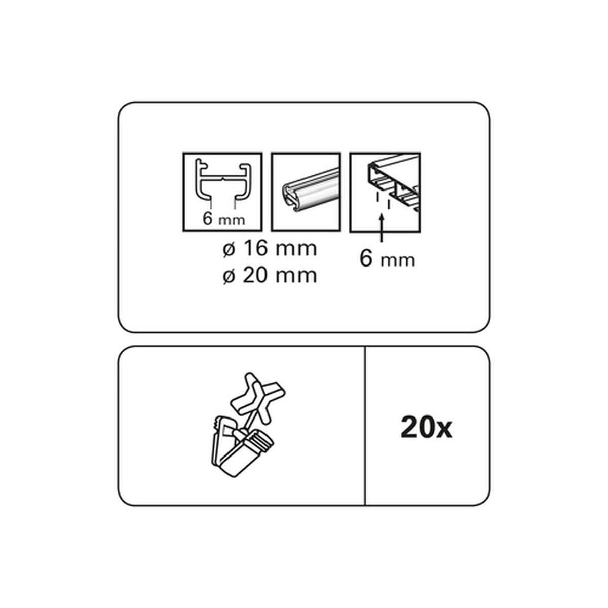 Gardinia X-Gleiter mit Klammer weiß Bild 4