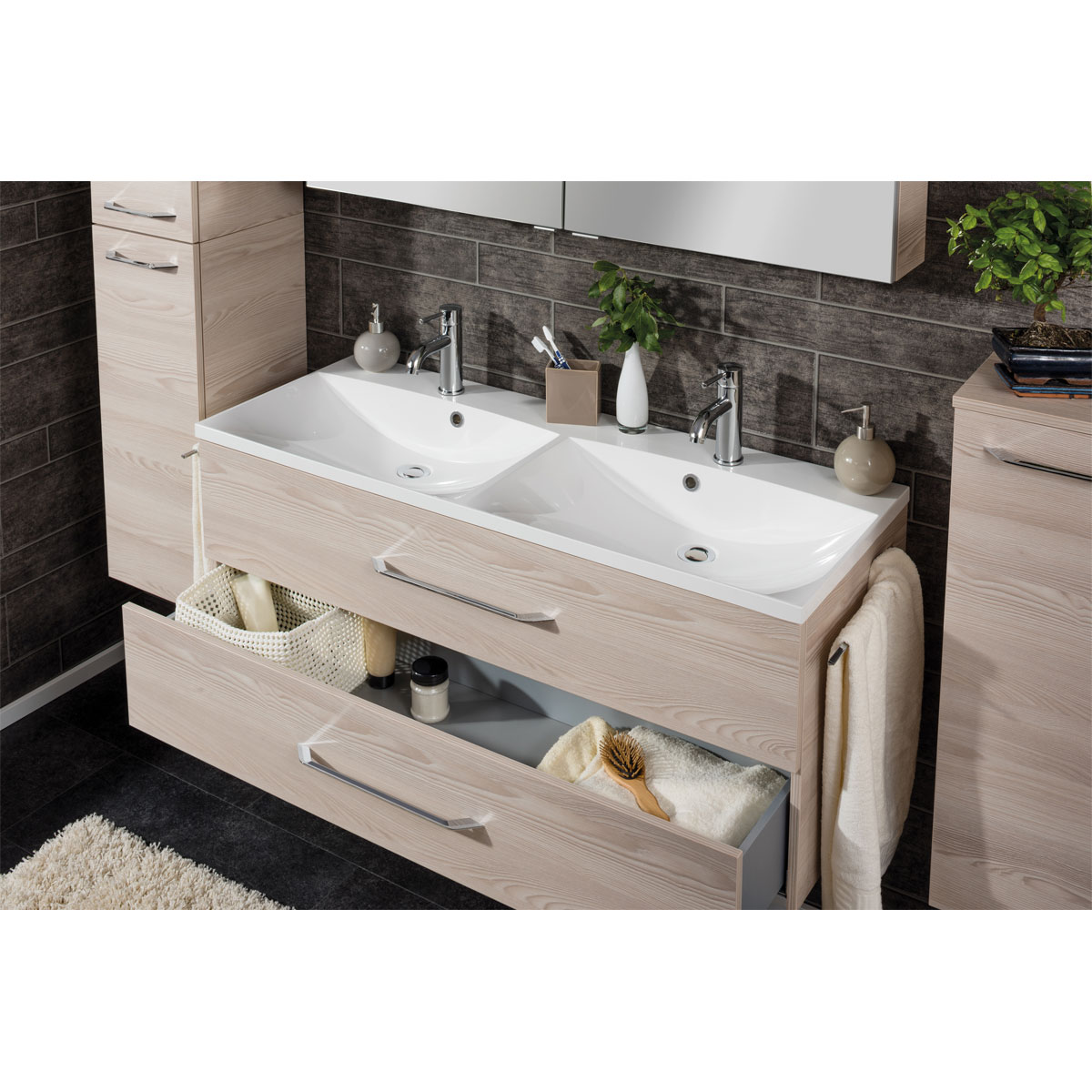 Fackelmann Hochschrank B.clever 30 x 159 x 32 cm Alaska-Esche Bild 2