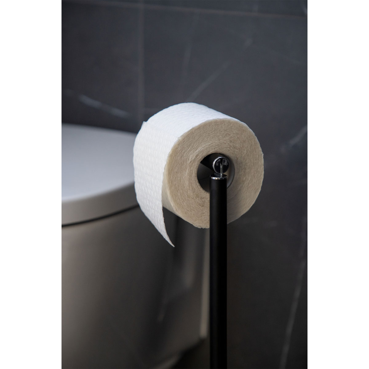 Wenko Stand Toilettenpapierhalter 2 in 1 schwarz | 503687