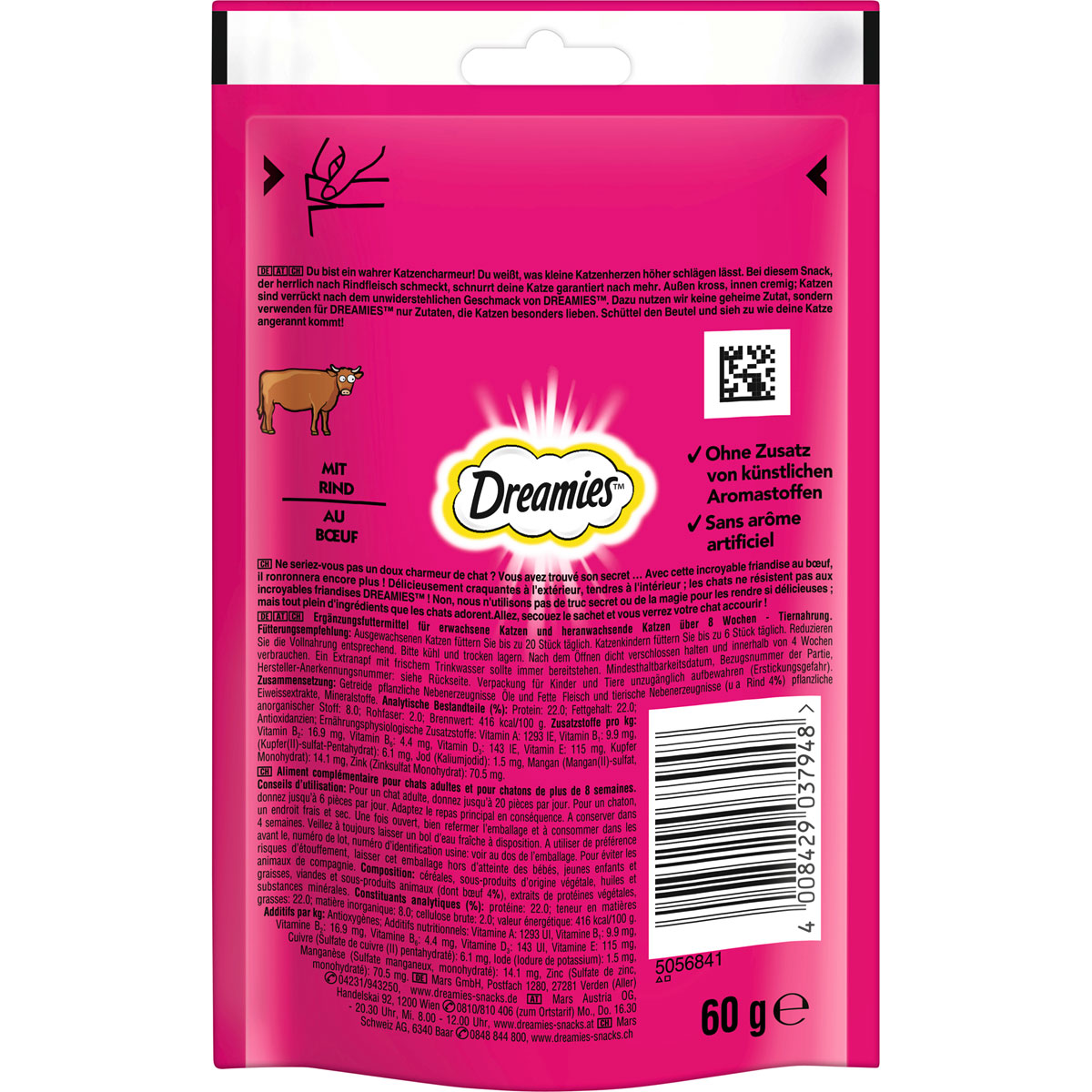 Katzensnack Dreamies mit Rind 60 g Bild 2