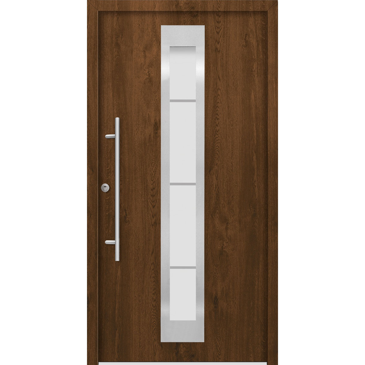 SplenDoor  Premium-Haustür Passivedoor Malmo RC2 energiesparend einbruchsicher nussbaum 100 x 200 cm links Bild 1