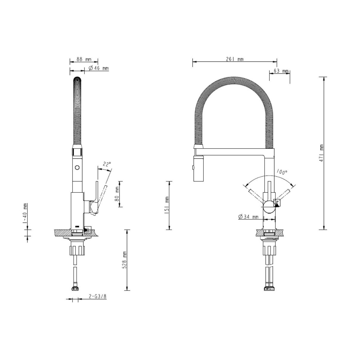 Lenz  Küchenarmatur ALUNA mit Pendelbrause chrom Bild 6