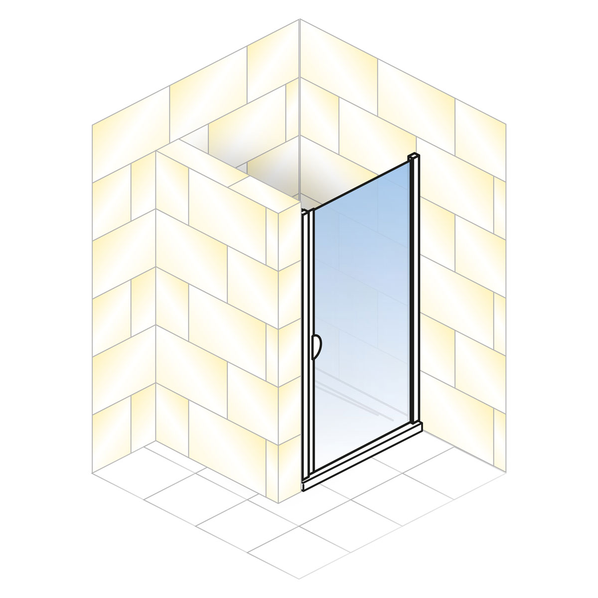 Schulte ExpressPlus Sunny Drehtür in Nische Bild 4