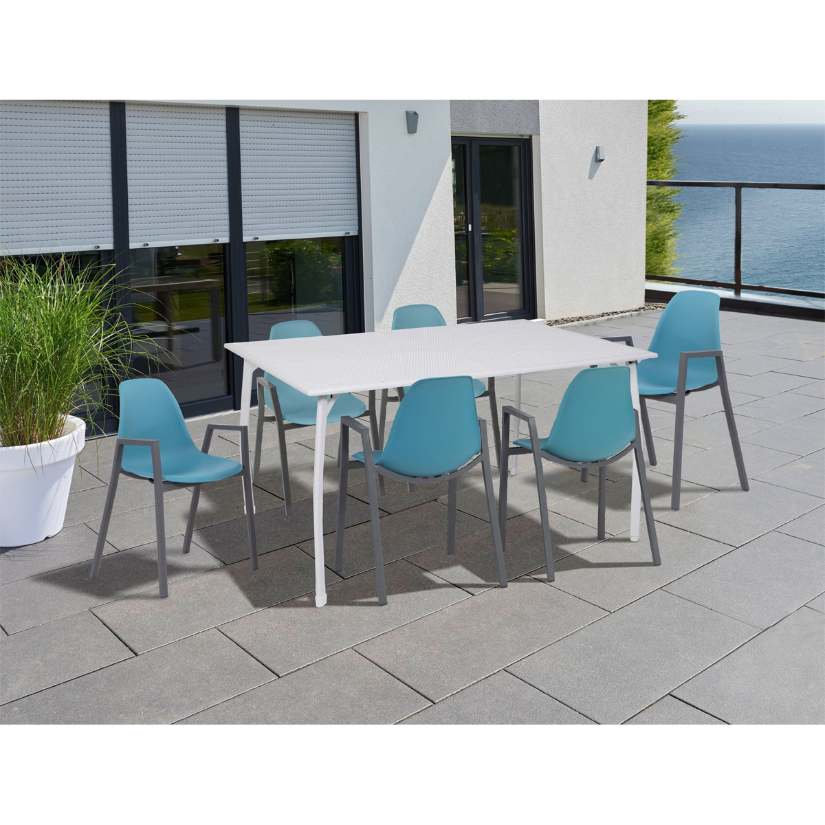 GartenmöbelSet „Toulouse“, 7teilig, petrol K000022070