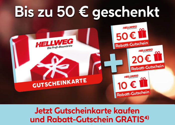 Bis zu 50 Euro geschenkt: Jetzt Gutscheinkarte kaufen und Rabatt-Gutschein GRATIS 