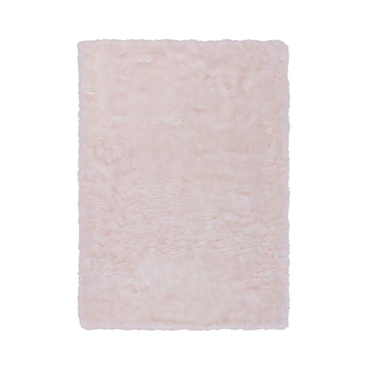 Teppich „Crown 110 Weiß/Puderrosa“, 120x170cm, Schaffellimitat