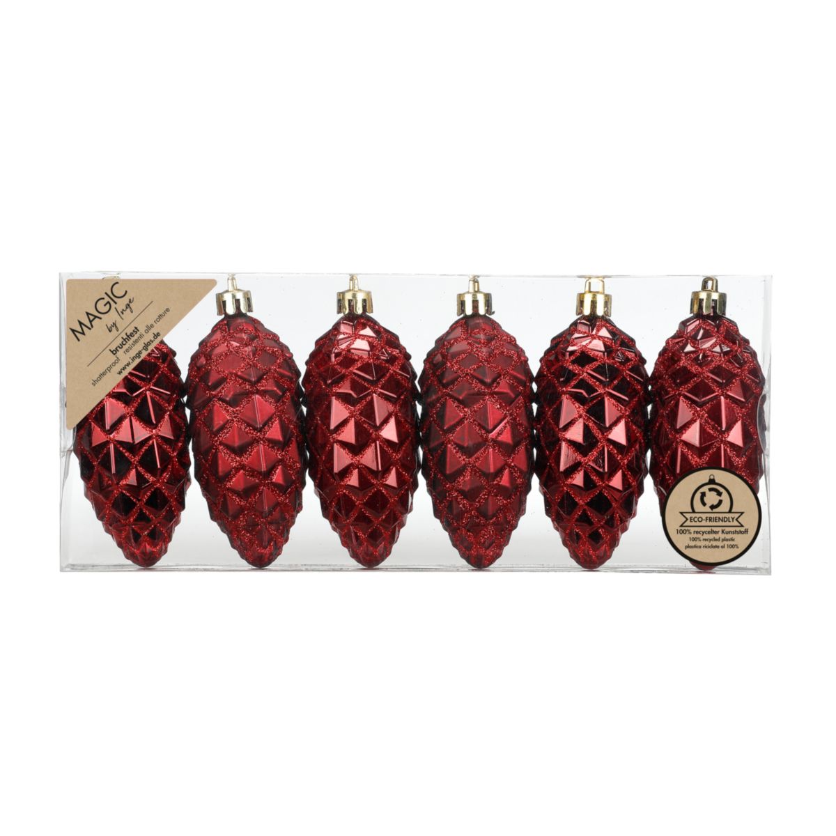 Zapfenset 9cm Morello Cherry Red