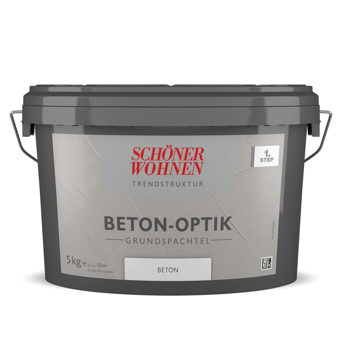 Schöner Wohnen Farbe Beton-Optik Grundspachtel Grau