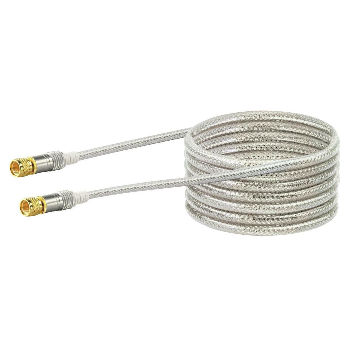 Schwaiger SAT-Antennenkabel 110 dB 5 m weiß transparent-white