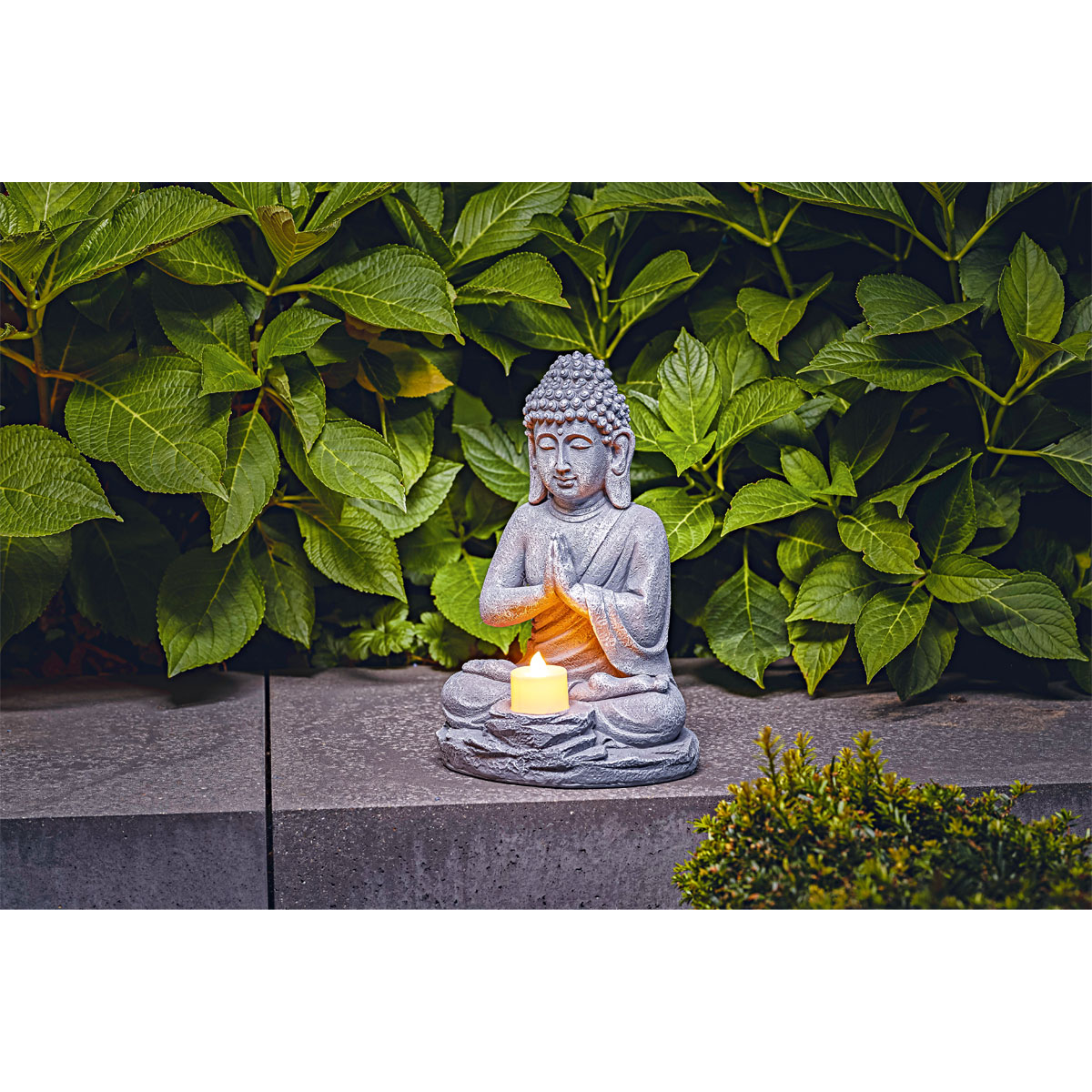Flector Garten LED-Solar-Dekolicht Buddha grau Bild 2