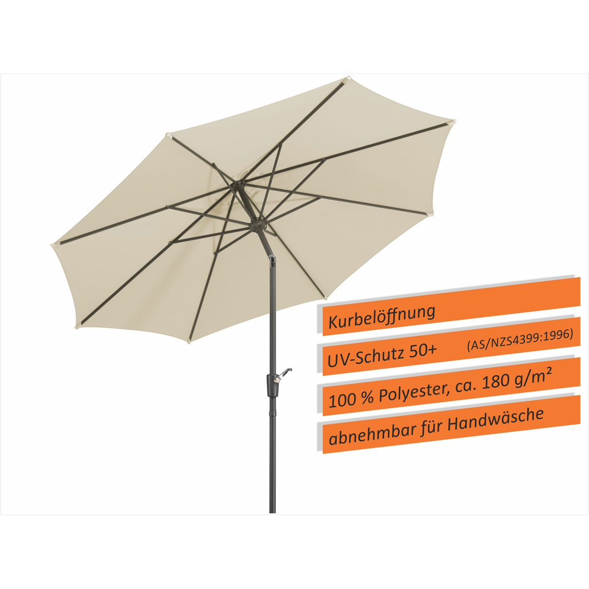 Schneider Schirme Sonnenschirm Harlem 270 cm natur Bild 6