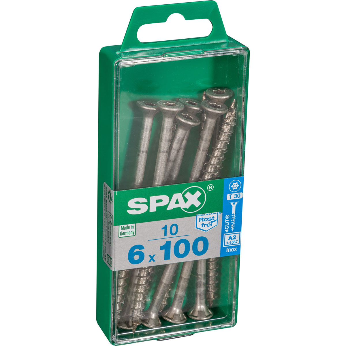 Spax Edelstahlschrauben Senkkopf 6 x 100 M 10 Stück Bild 2