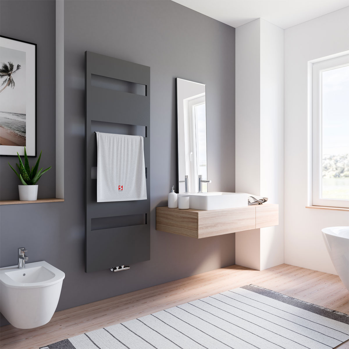 Schulte ExpressPlus Design-Heizkörper Turin anthrazit 620 Watt
