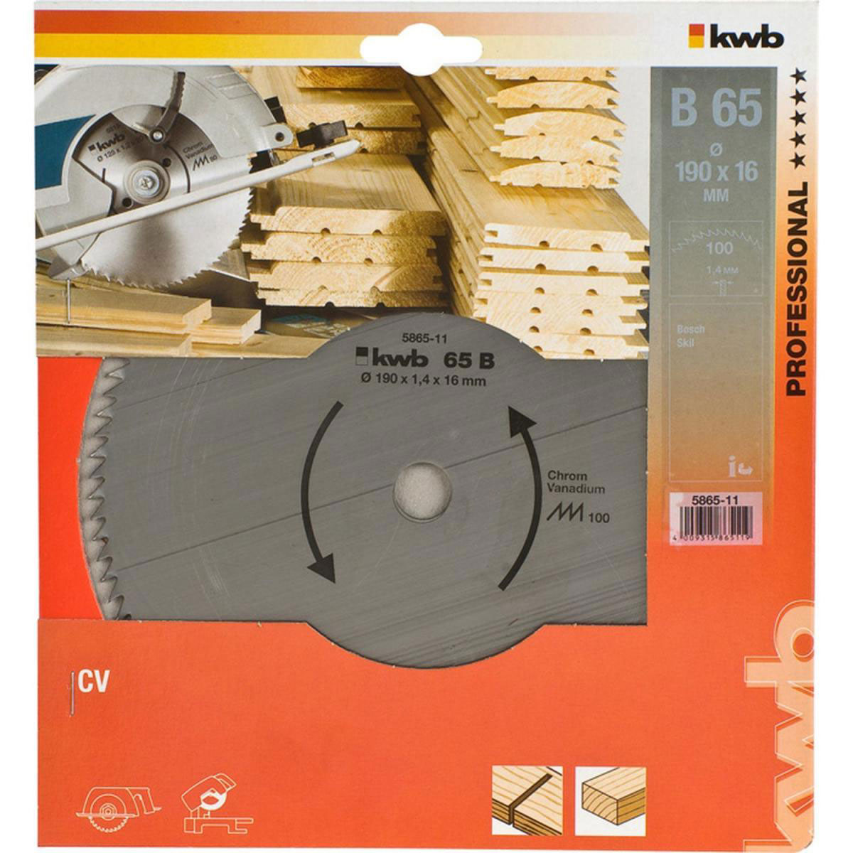 kwb  Profilholz-Kreissägeblätter für Handkreissägen Durchmesser 190x16 mm Bild 2