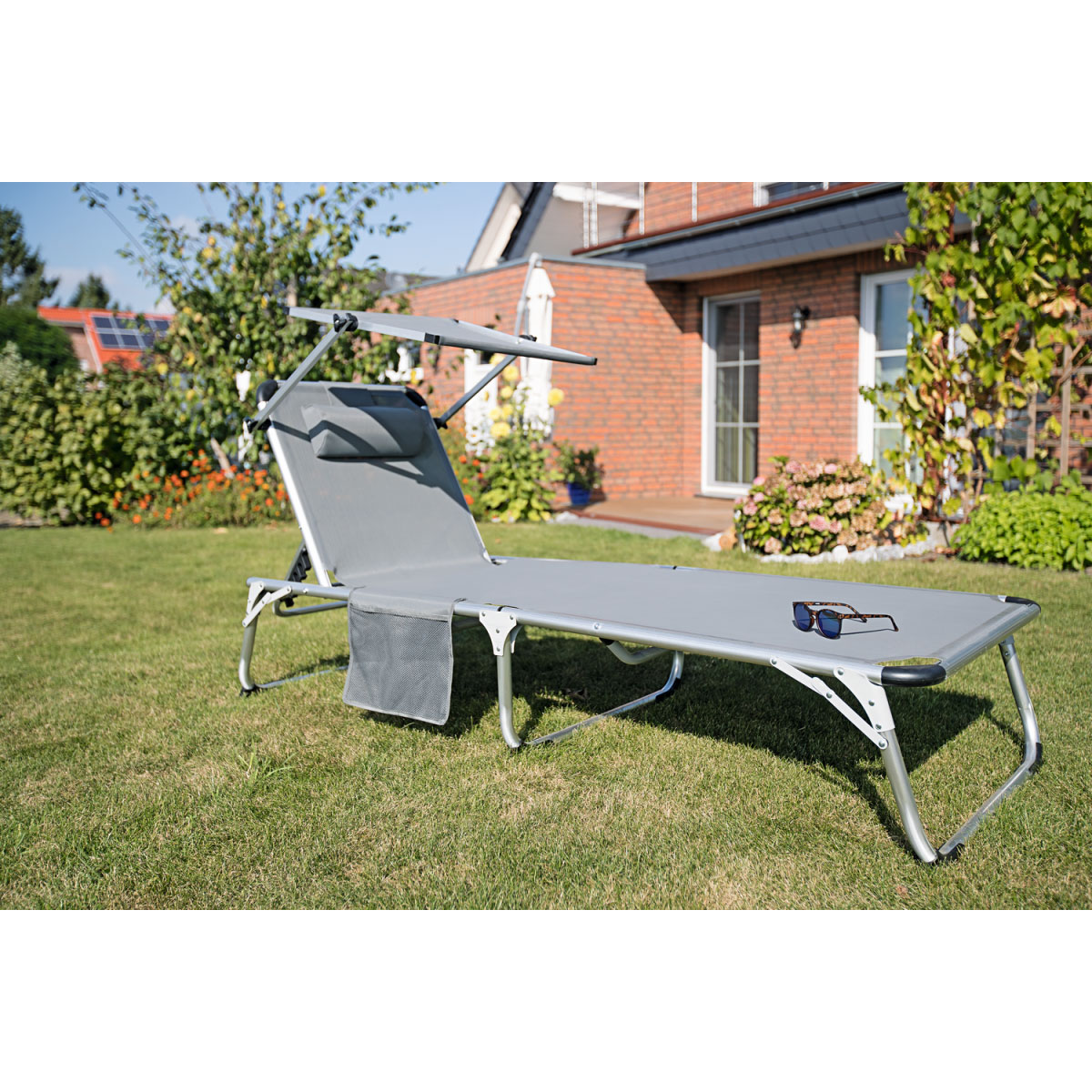 Haveson Dreibeinliege Klappliege XXL mit Sonnendach Bild 3