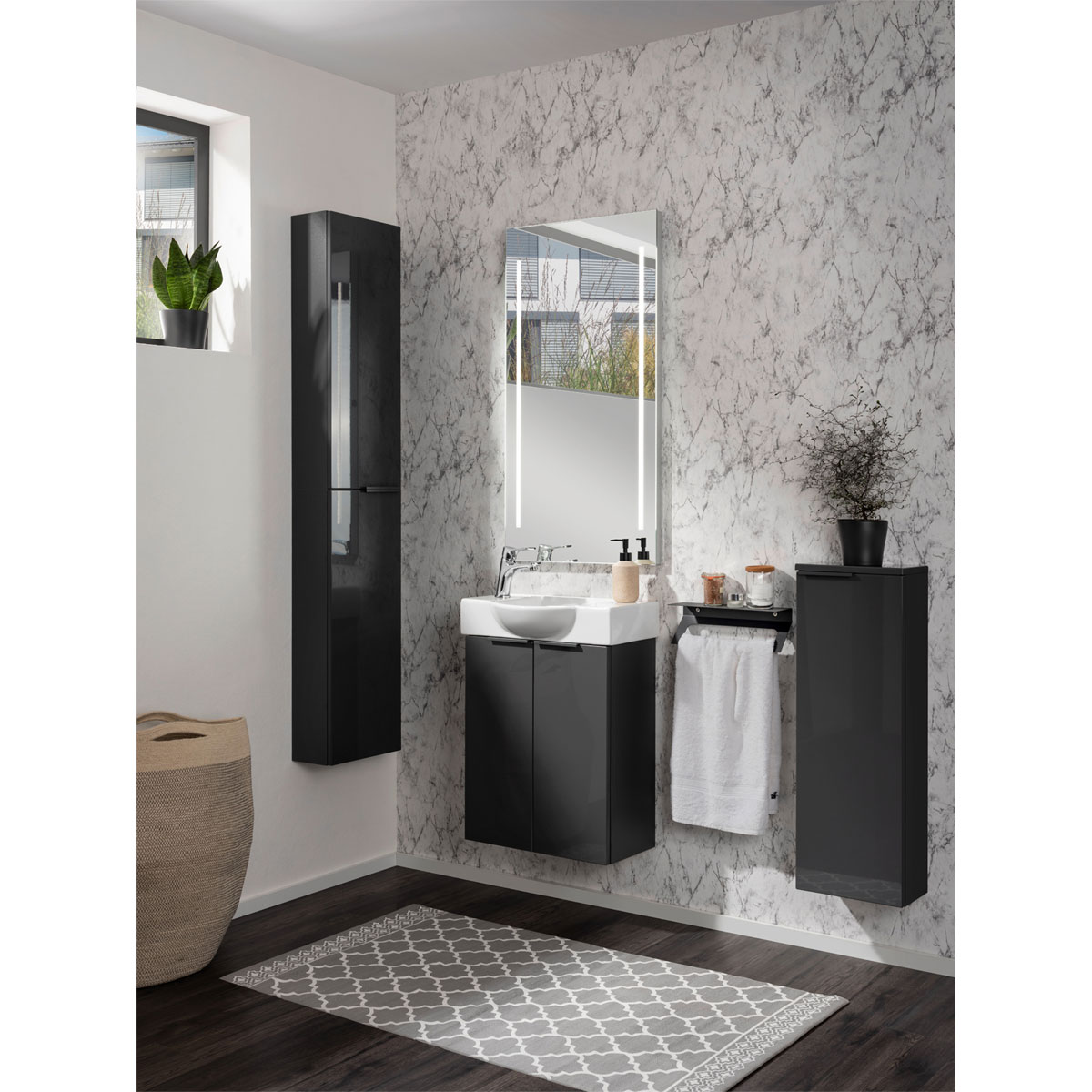 Fackelmann  Gäste-WC Waschtischunterschrank SBC 520 x 600 x 243 mm anthrazit Bild 4