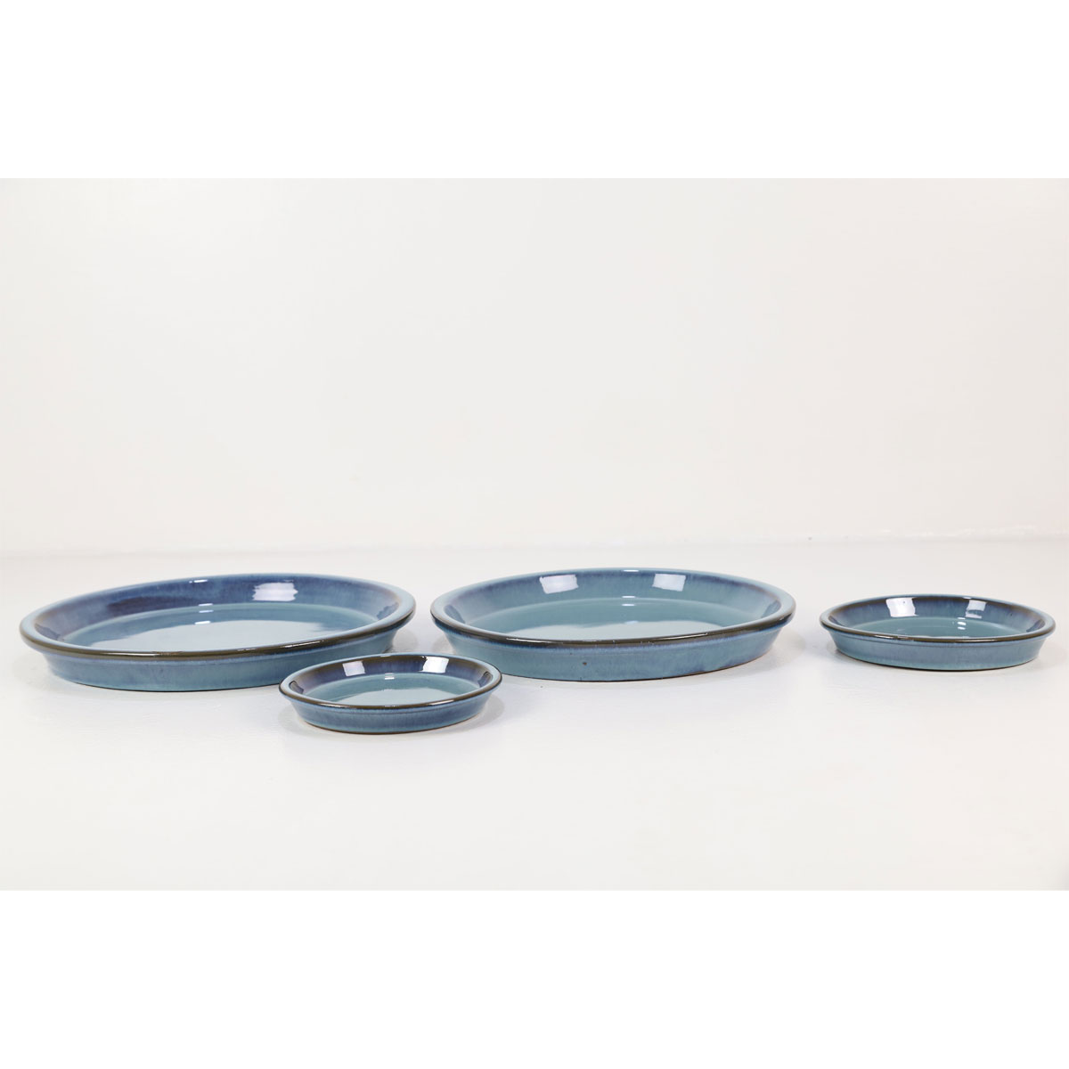 Haveson Untersetzer Feine Rille Durchmesser 19 cm türkis glasiert