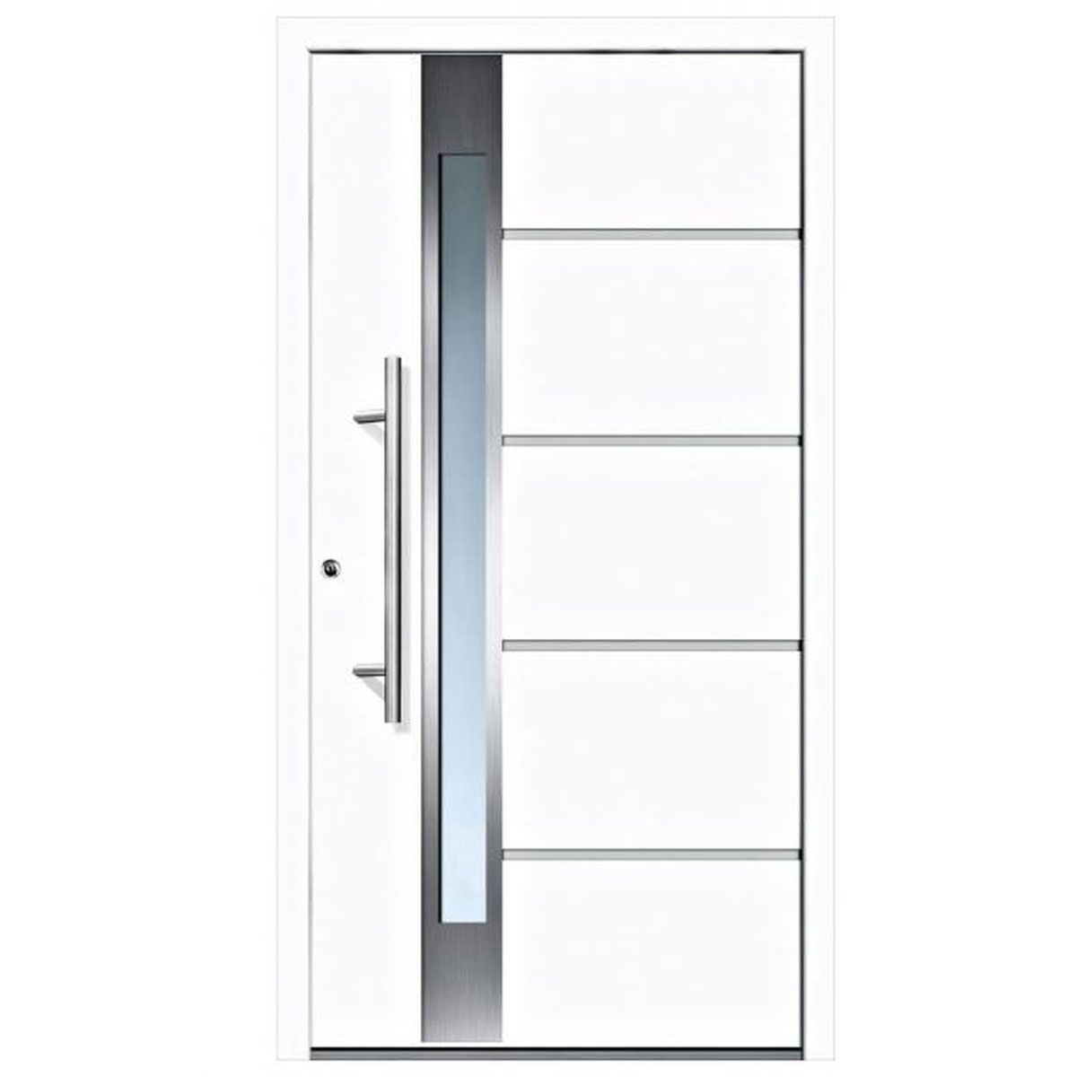 Aluminium-Sicherheitshaustür Rom Exklusiv 75 mm weiß 110 x 210 cm Anschlag links inkl Griffset