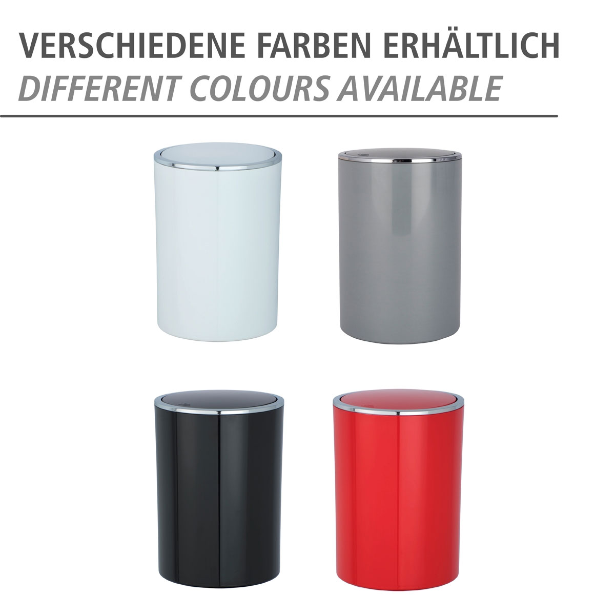 Wenko  Schwingdeckeleimer Inca Grey hochwertiger Kunststoff 5 L Bild 5