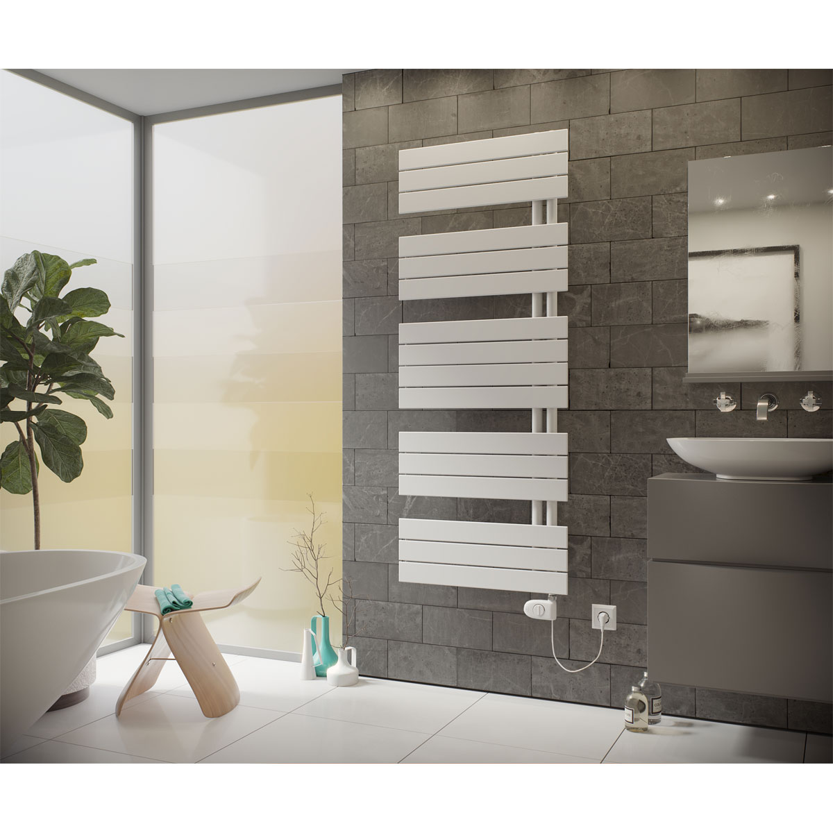 Ximax  Elektrischer Handtuchwärmer P2-Open 1195 x 600 mm 600 Watt Typ 3 Weiß