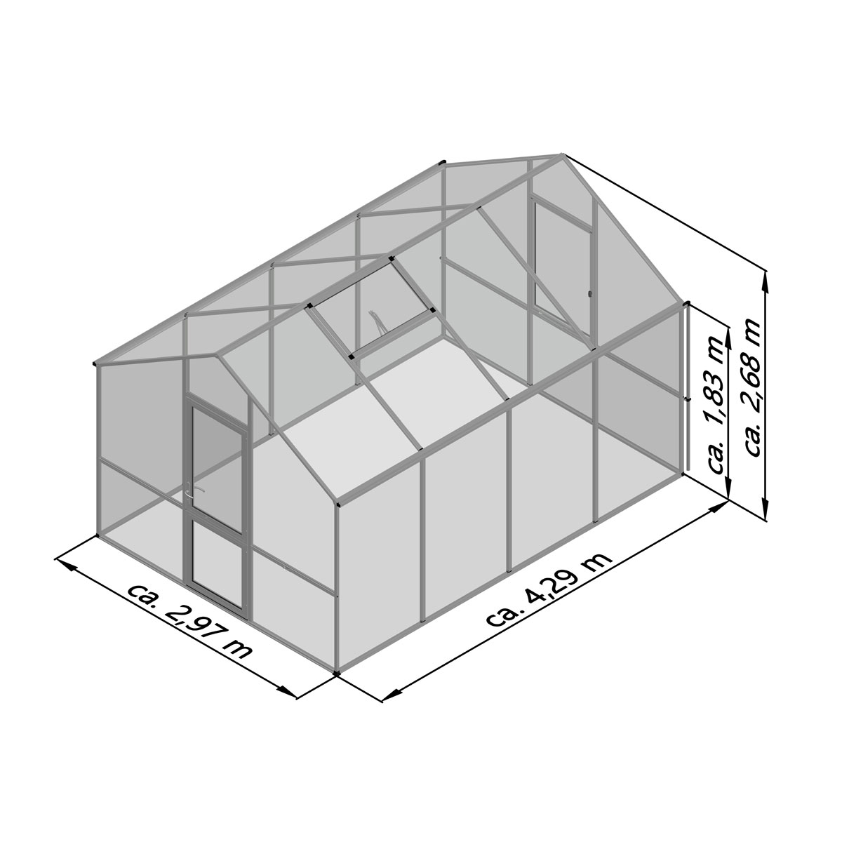 KGT Gewächshaus Lilie IV 12,75m² schwarz Bild 8