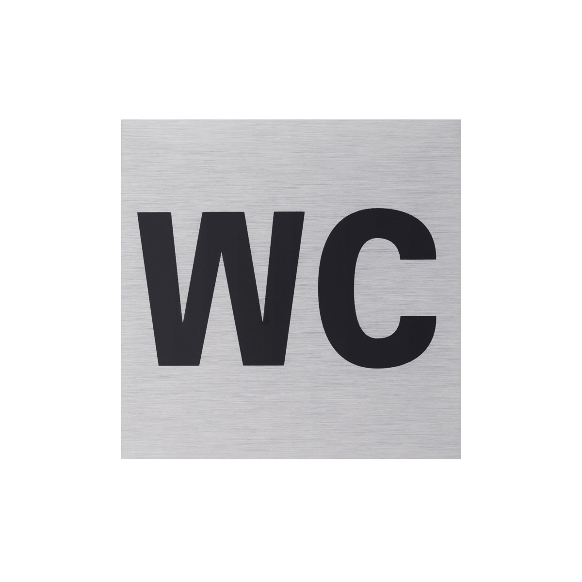 Metafranc Hinweisschild WC Text Aluminium grau