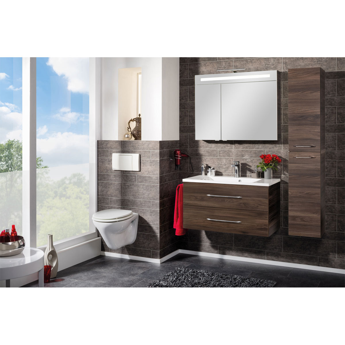 Fackelmann LED-Spiegelschrank B.clever 90 x 71 x 16 cm Alaska-Esche Bild 4