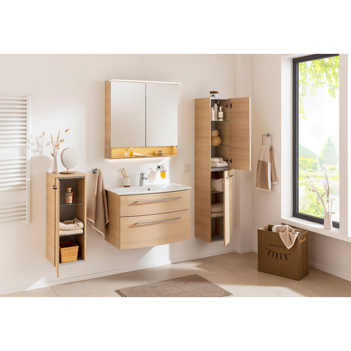 Fackelmann  Midischrank links B.Style 302 x 826 x 320 mm Sandeiche Bild 5