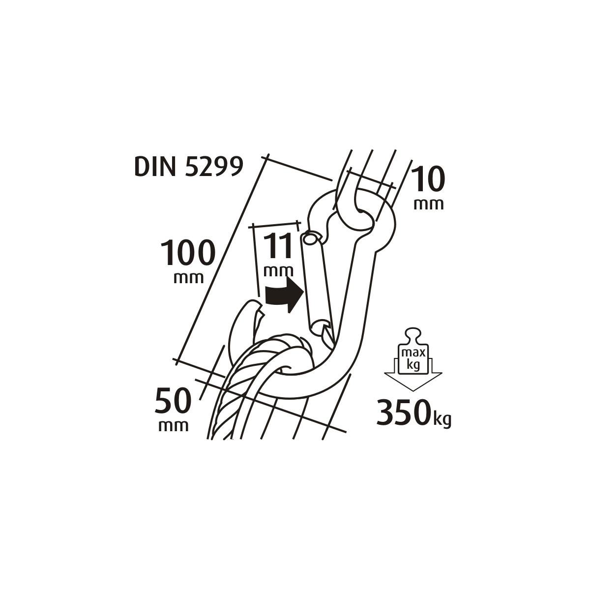 Karabinerhaken 100 x 100 mm Bild 2