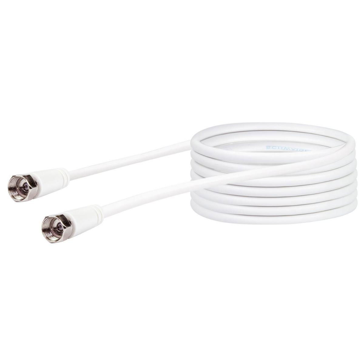 Schwaiger SAT-Antennenkabel 90 dB 10 m weiß mit F-Stecker und F-Stecker