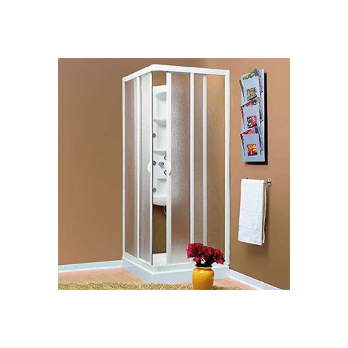 FORTE Eckduschkabine „Vela“ Eckduschkabine mit Schiebesystem  75 x 90 cm Bild 2