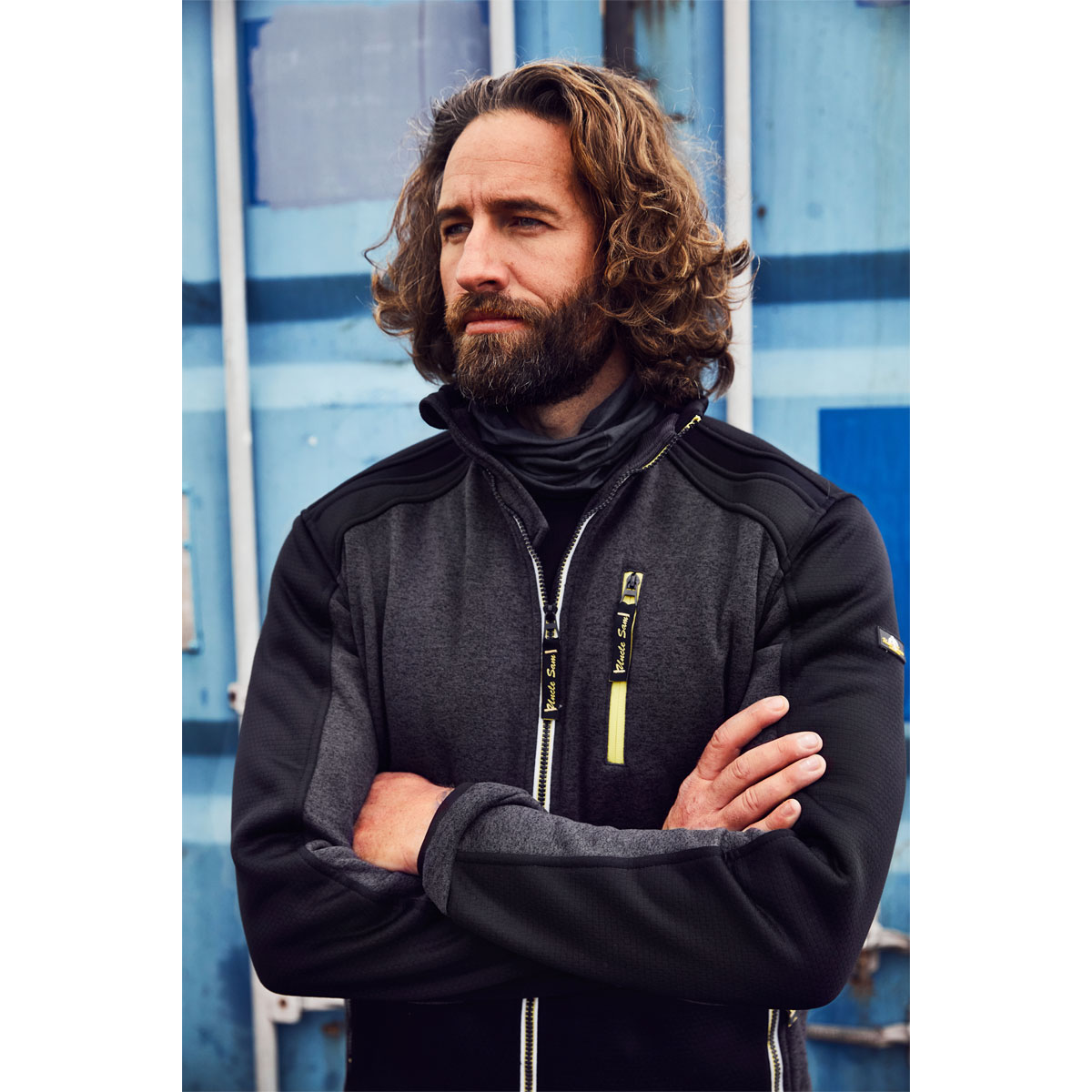 Terrax Workwear Herren-Strickfleecejacke schwarz/gelb Größe M Bild 2