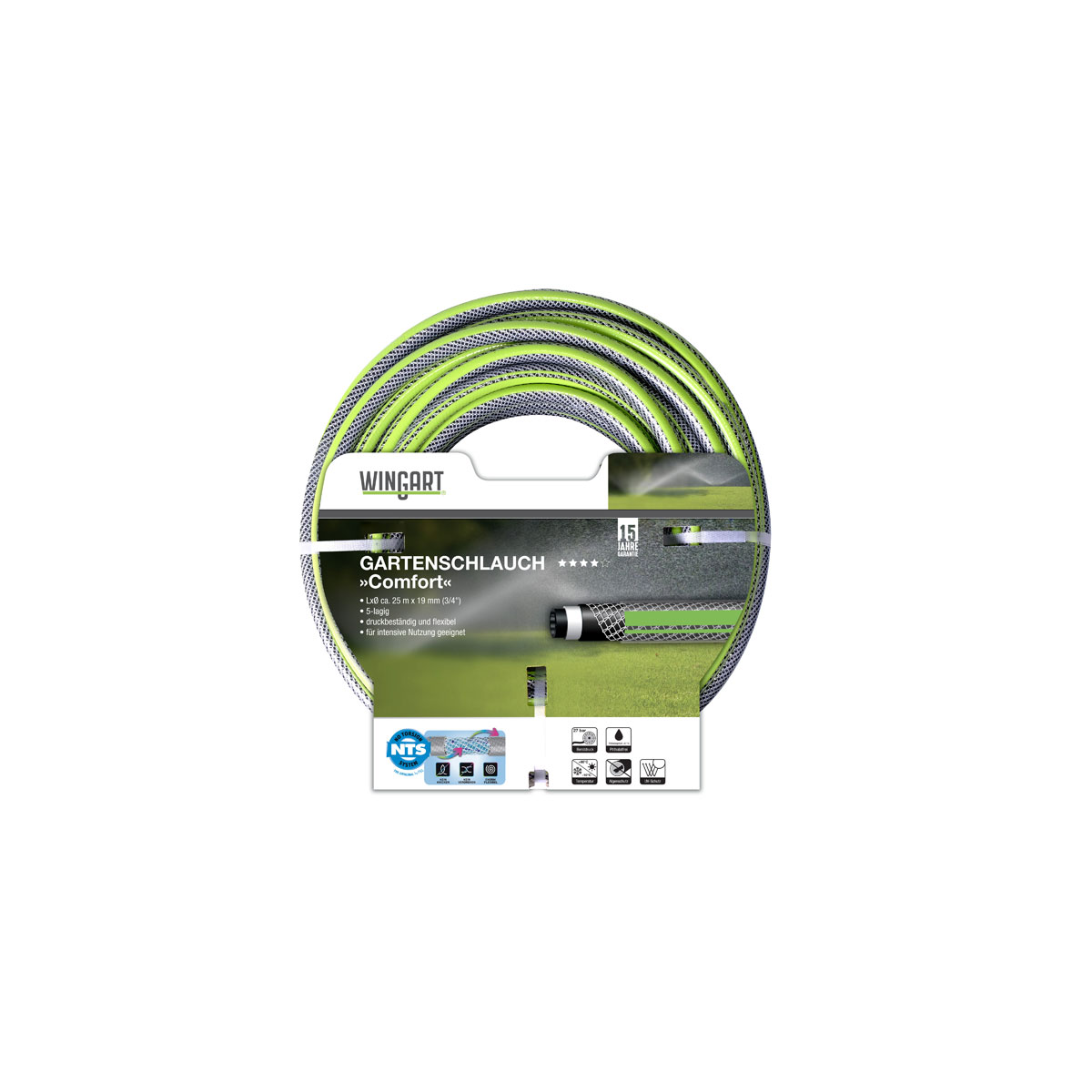 Wingart  NTS Gartenschlauch Comfort hellgrün und transparent 3/4" 25 m Bild 1