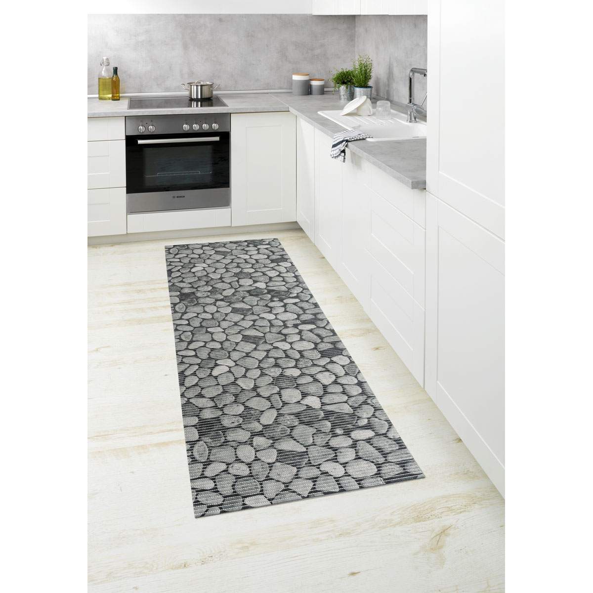 WENKO Badematte Sidyma – 60x90 Cm, Aus 100% Bio-Baumwolle, Rutschhemmend & Waschbar (beige, Shaggy-Optik)