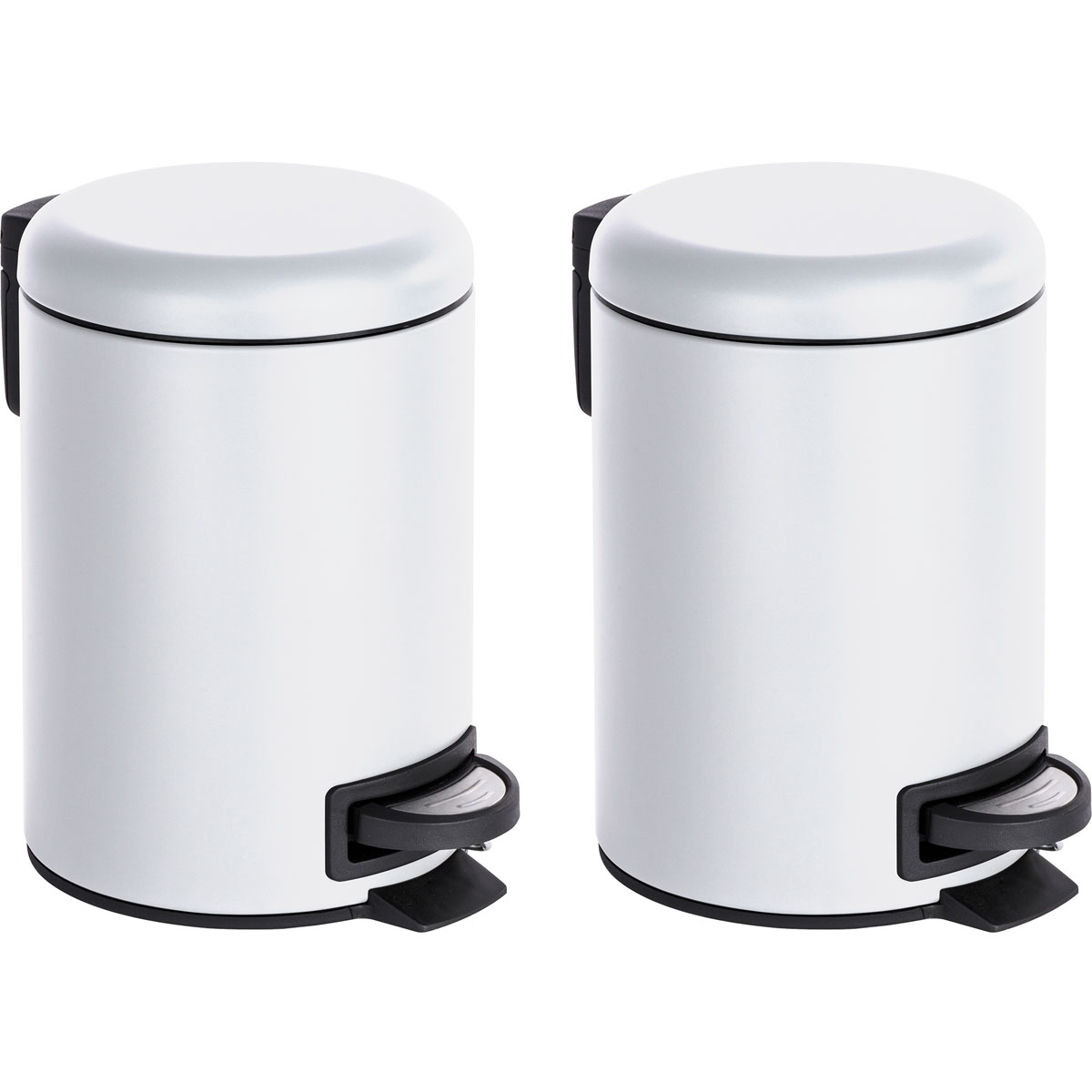 Wenko  Kosmetik Treteimer Leman Weiß 3 L 2er Set Kosmetikeimer Mülleimer