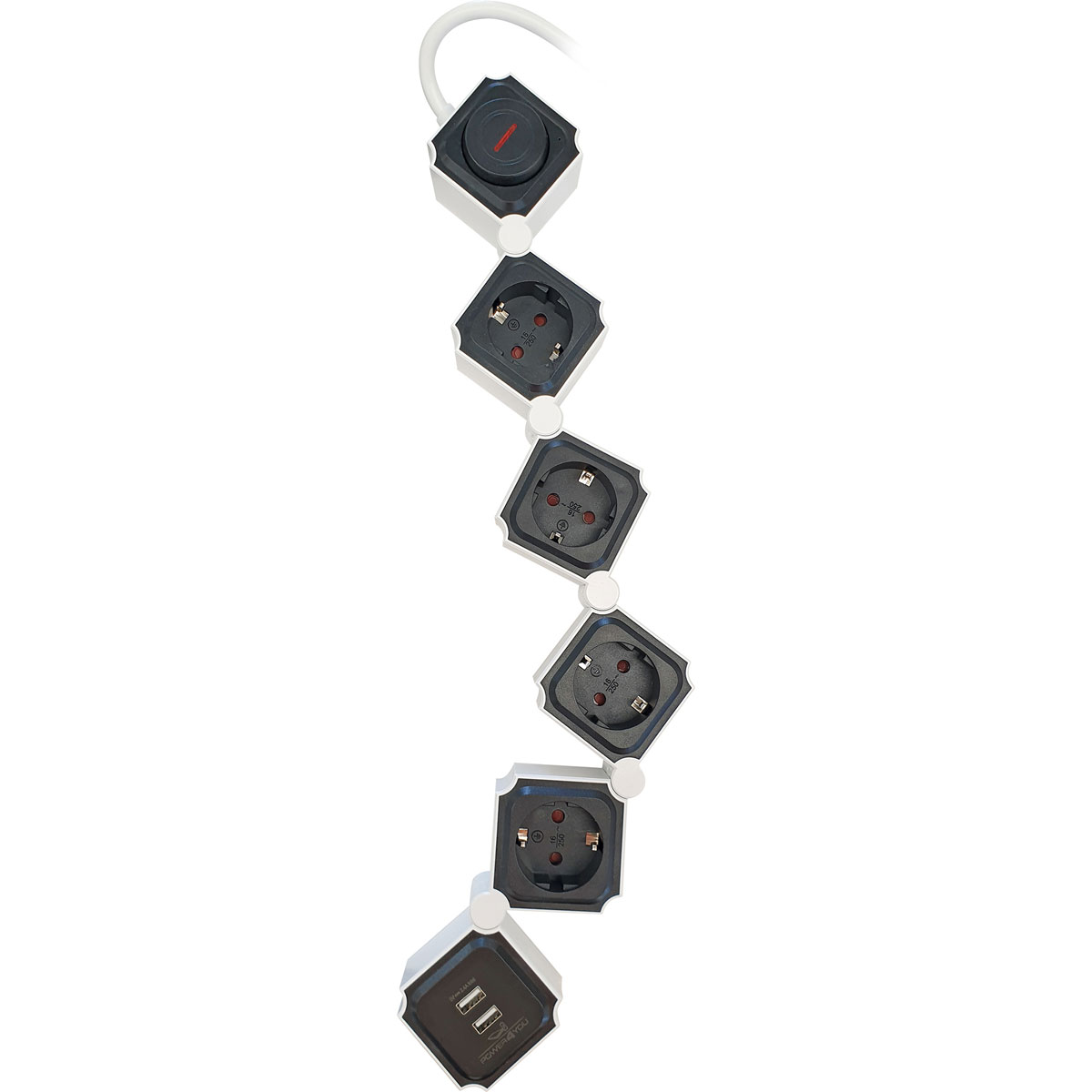 Schwaiger  Steckdosenleiste mit USB schwarz Bild 5