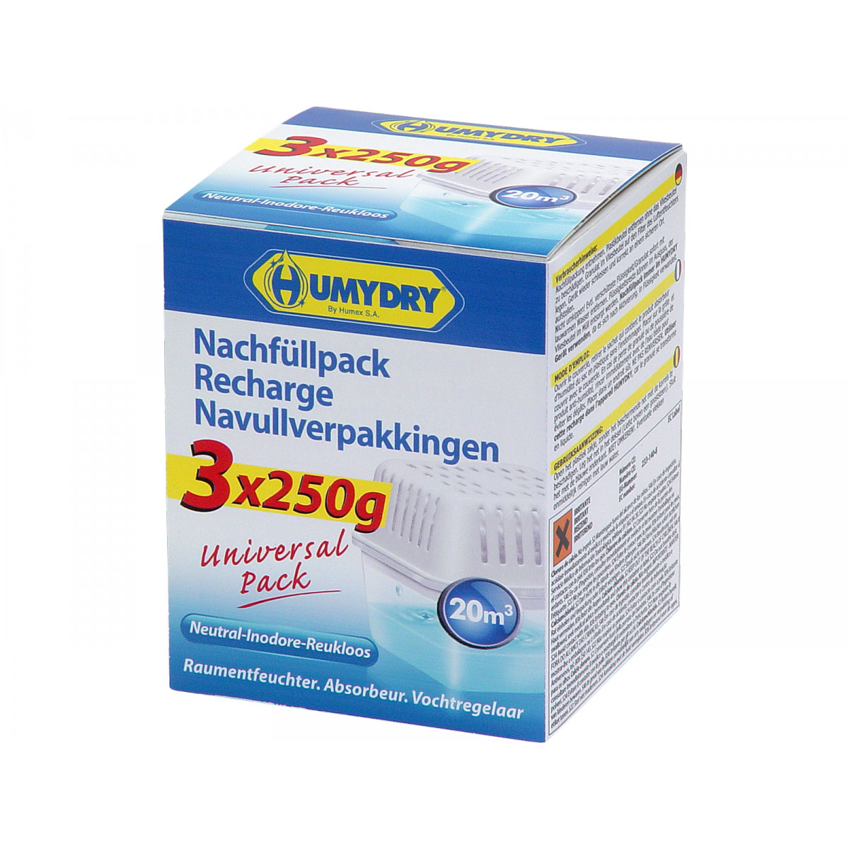 Humydry Raumentfeuchter Nachfüllpack 3 x 250g